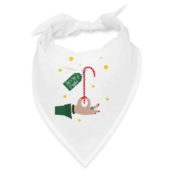 Merry and bright - Weihnachtsgeschenk Zuckerstange - Bandana - Weiß - Vorne