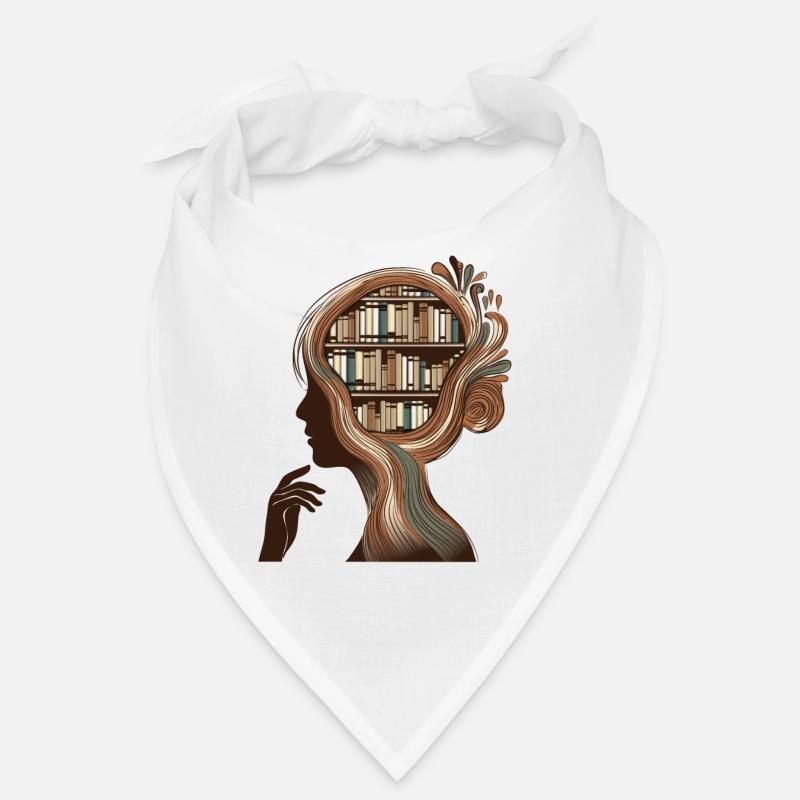 Books Head Illustration Thinking Knowledge Bandana