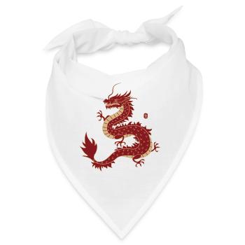 Traditioneller chinesischer Drache - Bandana - Weiß - Vorne