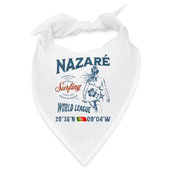 Nazaré Surfing Girl Nautischer Druck - Bandana - Weiß - Vorne