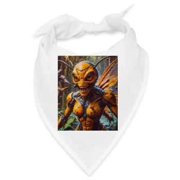 Mutant Monster halb Mensch halb Insekt Dark Horror - Bandana - Weiß - Vorne