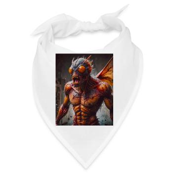 Mutant Monster halb Mensch halb Insekt Dark Horror - Bandana - Weiß - Vorne