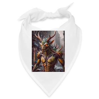 Mutant Monster halb Mensch halb Insekt Dark Horror - Bandana - Weiß - Vorne