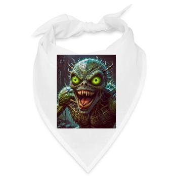 Mutant Monster halb Mensch halb Insekt Dark Horror - Bandana - Weiß - Vorne