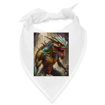 Mutant Monster halb Mensch halb Insekt Dark Horror - Bandana - Weiß - Vorne