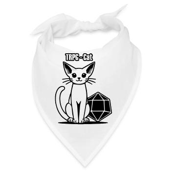 RPG Elven Katze & Würfel - TRPG Cat - Bandana - Weiß - Vorne