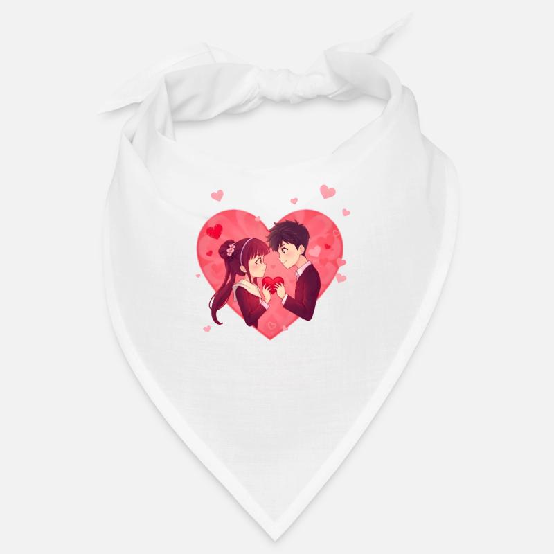 Conception d’anime pour la Saint-Valentin - Bandana - blanc