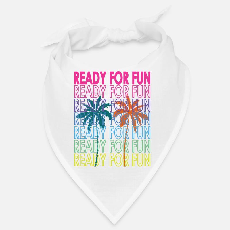 Neon Tropical Text Ready for Fun Bandana