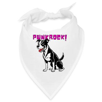 Punkrock Hund - Bandana - Weiß - Vorne