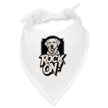 Labrador Retriever Hund - Rock on - Bandana - Weiß - Vorne