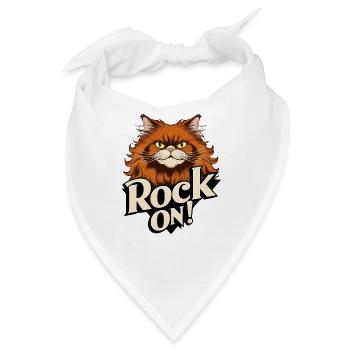 Katze - Rock on - Bandana - Weiß - Vorne