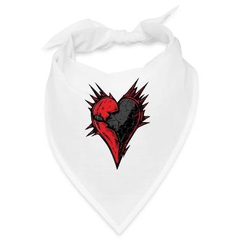 Herz - Rock on! - Bandana - Weiß - Vorne