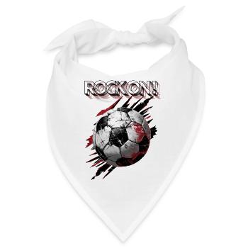 Fussball - rock on ! - Bandana - Weiß - Vorne
