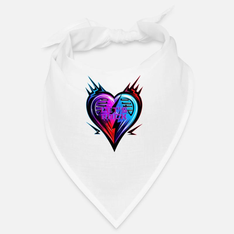 Herz LETs ROCK - Valentinstag - Bandana - Weiß
