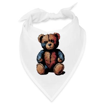 Teddy Kuscheltier Teddybär - Bandana - Weiß - Vorne