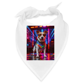 super süßer Hund Fashion Victim Jack Russel Terrier - Bandana - Weiß - Vorne