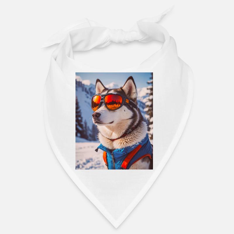 chiens super mignons Husky en robe de ski Bandana