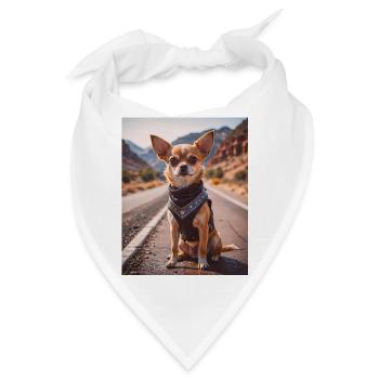 super süße hunde mode opfer Chihuahua Biker - Bandana - Weiß - Vorne