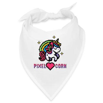 Pixel Unicorn Unicorn Einhorn Regenbogen - Bandana - Weiß - Vorne