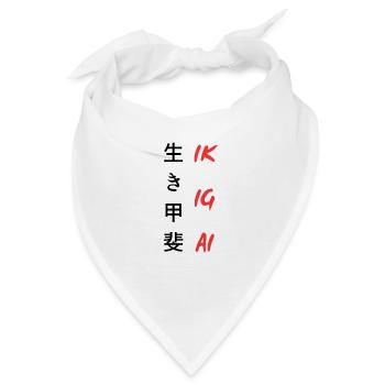 "Ikigai" in japanischem Textdesign geschrieben - Bandana - Weiß - Vorne