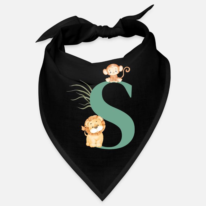 Dschungeltier grüner Buchstabe Bandana