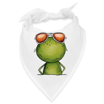 Cooler Frosch Mit Brille - Bandana - Weiß - Vorne