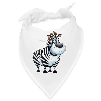 Molliges Zebra - dicke Tiere - Bandana - Weiß - Vorne