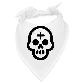 Schädel - Bandana - Weiß - Vorne