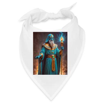 Ptah, blauhäutiger Gott, mit Zepter in der Hand - Bandana - Weiß - Vorne