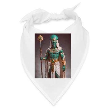 Osiris, grünhäutiger Gott mit Pharaonenkrone - Bandana - Weiß - Vorne