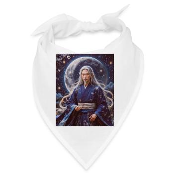 Tsukuyomi Gelassener Mondgott mit silbernem Haar - Bandana - Weiß - Vorne