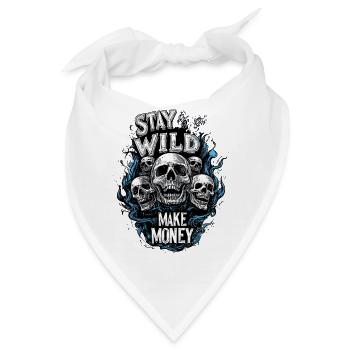 Stay Wild Make Money Bitcoin Crypto Finance - Bandana - Weiß - Vorne