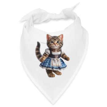 Süße kleine Katze im Dirndl - Bandana - Weiß - Vorne