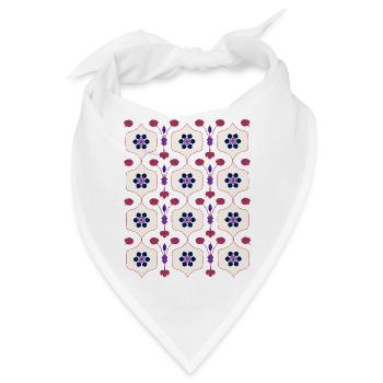 Florale Art Déco Romantik - Bandana - Weiß - Vorne