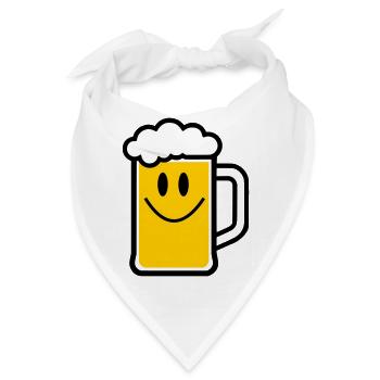 Bier-Gesicht - Bandana Dreieckstuch - Weiß - Vorne