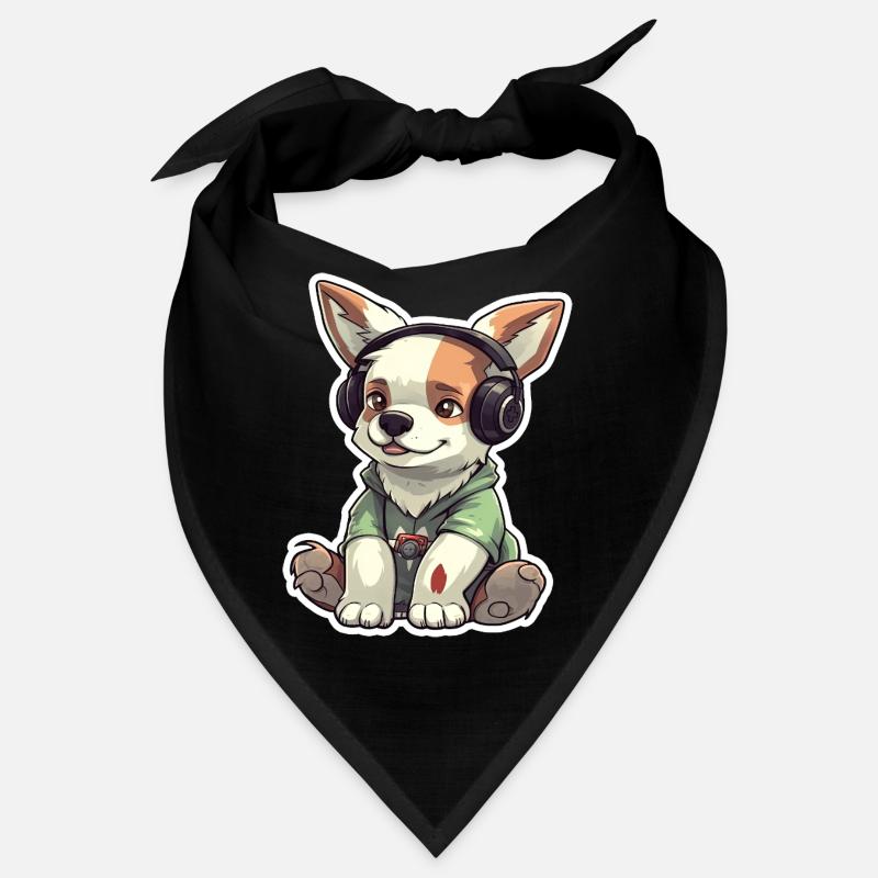 A cute dog playing video games Bandana