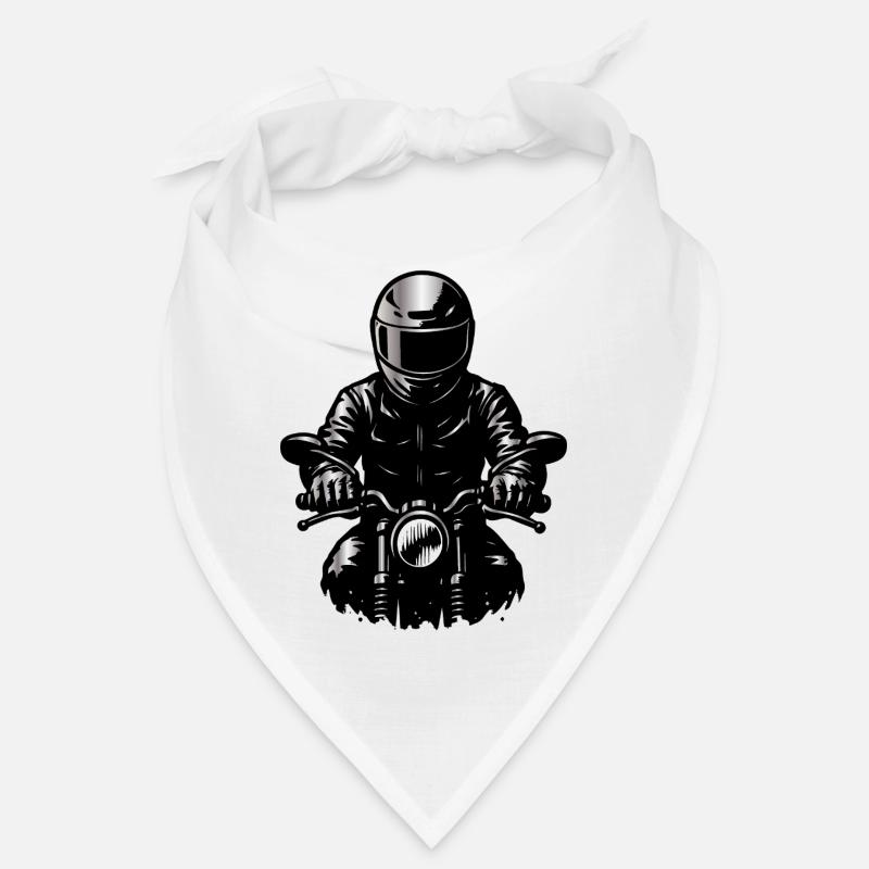 Motorcyclist in helmet – front view illustration Bandana
