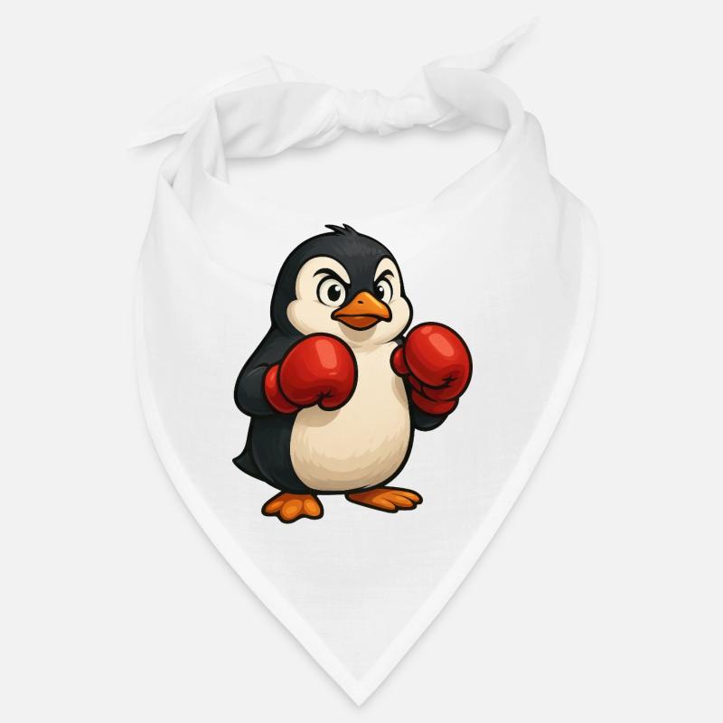 Cool pingouin boxer se bat dans la conception de dessin animé Bandana