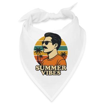Sommer Vibes Retro Design - Bandana - Weiß - Vorne