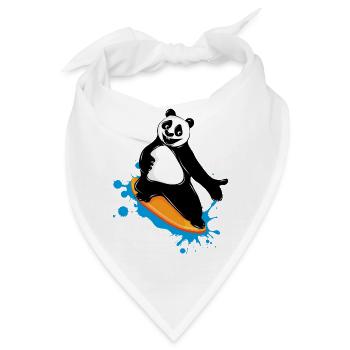 Surfender Panda Bär im Graffiti Stil - Bandana - Weiß - Vorne