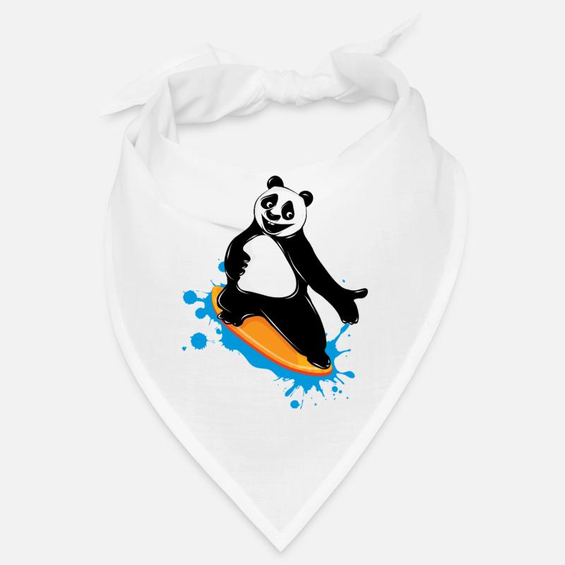 Surfender Panda Bär im Graffiti Stil - Bandana - Weiß