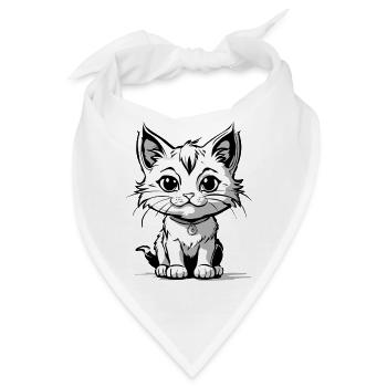 Cute Kitty – Süßes Kätzchen - Bandana - Weiß - Vorne