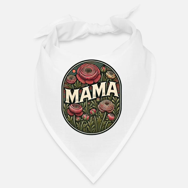 Vintage Blumen Mama Abzeichen Design Bandana