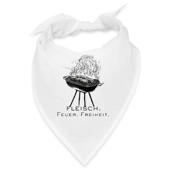 Grillabend mit Rauch und Freiheit - Bandana - Weiß - Vorne