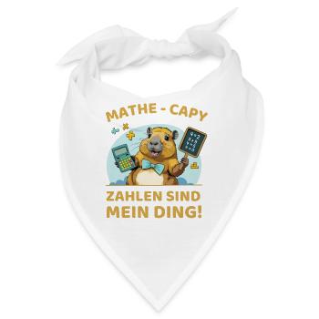 Mathe-Capybara – Zahlen sind mein Ding! - Bandana - Weiß - Vorne