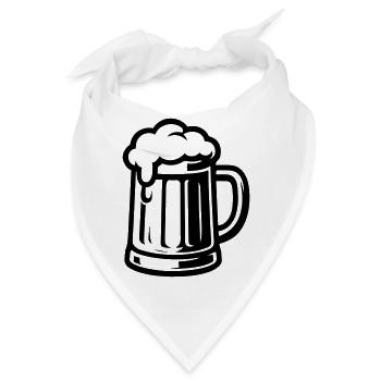 Bier Bierkrug - Bandana - Weiß - Vorne