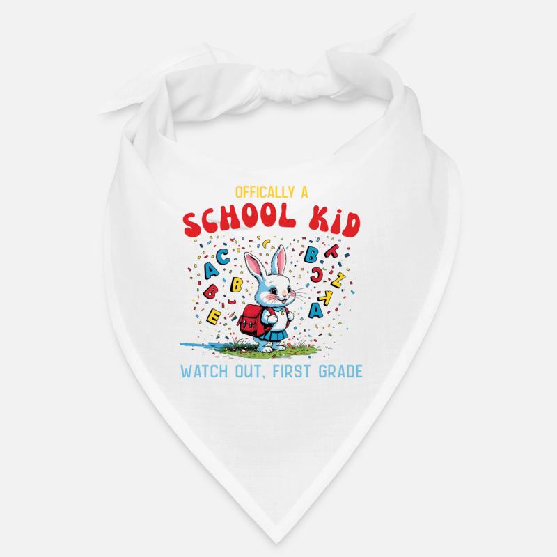 Conception de lapin drôle d’école pour un élève de première année Bandana