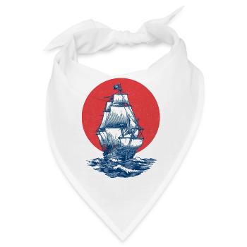 Mystischer Piratenschiff - Bandana - Weiß - Vorne