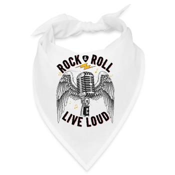 Rock And Roll Engel mit Mikrophon - Bandana - Weiß - Vorne