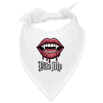 Vampirische Lippen mit Gier und Biss - Bandana - Weiß - Vorne